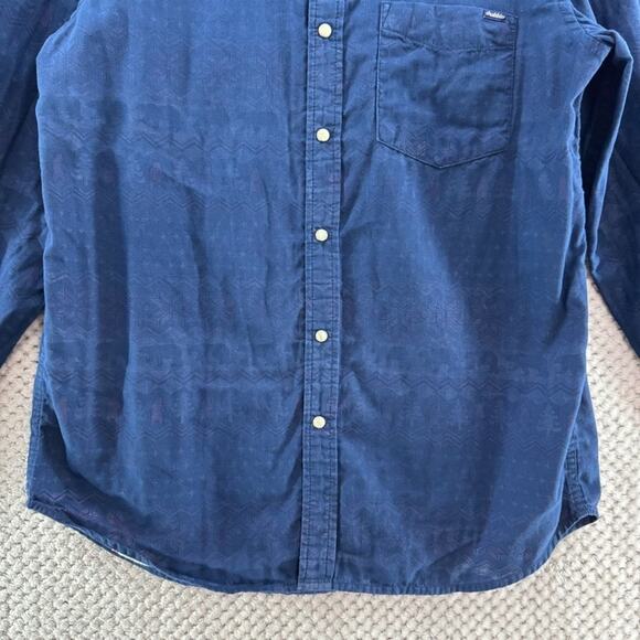 Chubbies Shirt Men L Blue Flip It Reverse It Christmas Bear Pearl Snap Button - Picture 16 of 16